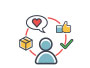 Evaluation icon to represent marketing strategy