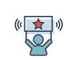 Loyalty icon to represent customer delight as a marketing goal